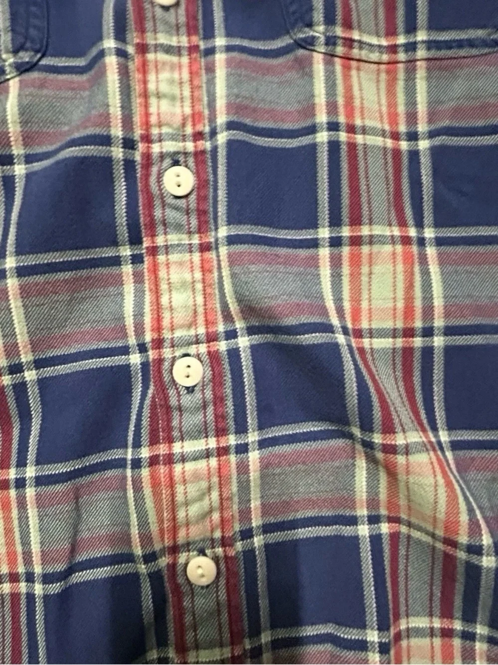 Men’s J. Crew Plaid Long Sleeve Flannel Button Up Shirt Size Large